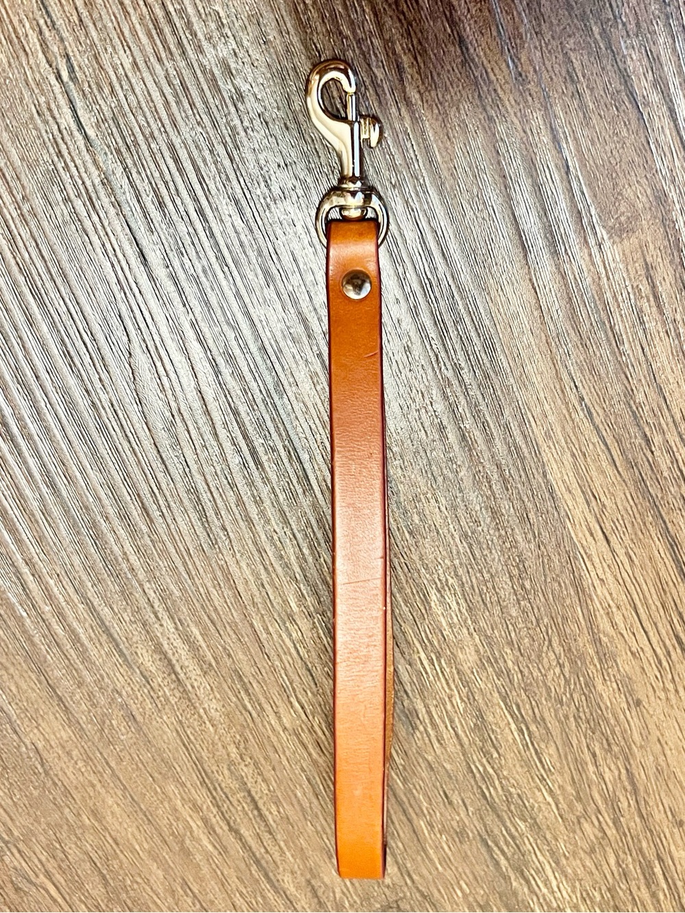 Dooney & Bourke Cognac Leather Key Fob with Silver Hardware